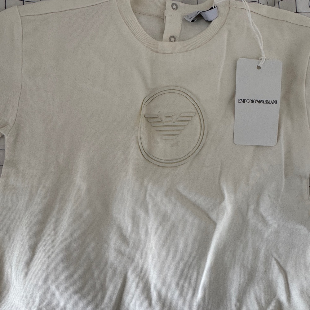 Emporio Armani Off-White Baby Snap-Neck Tee